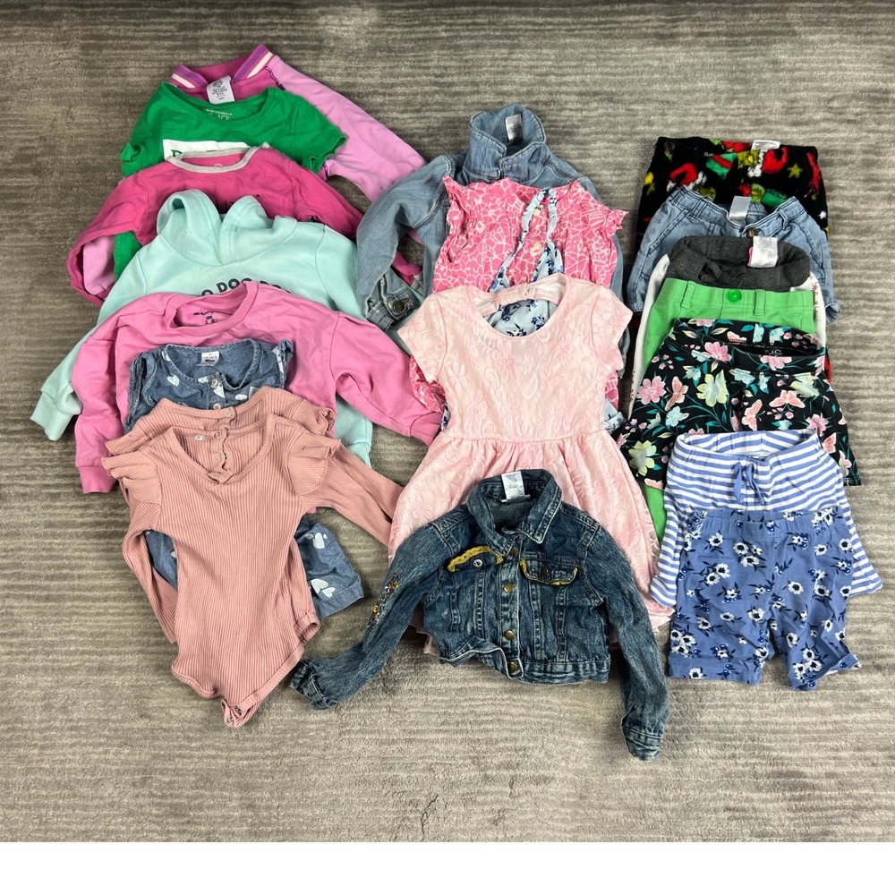 Lot of 20 Girls 18-24M 2T Mixed Clothing Carter's Disney Osh Kosh Champion etc